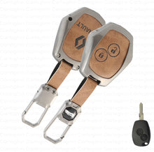 Load image into Gallery viewer, Metal Leather Key Cover Fit for Renault Duster | Nissan Terrano 2 Button Key