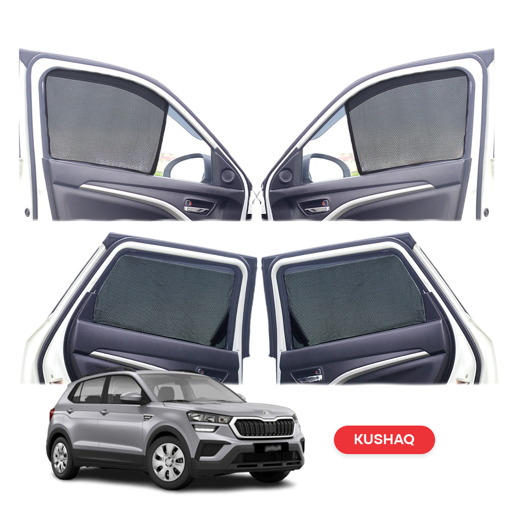 Skoda Slavia Half Window Curtain/Car Sunshades - 4 Pieces