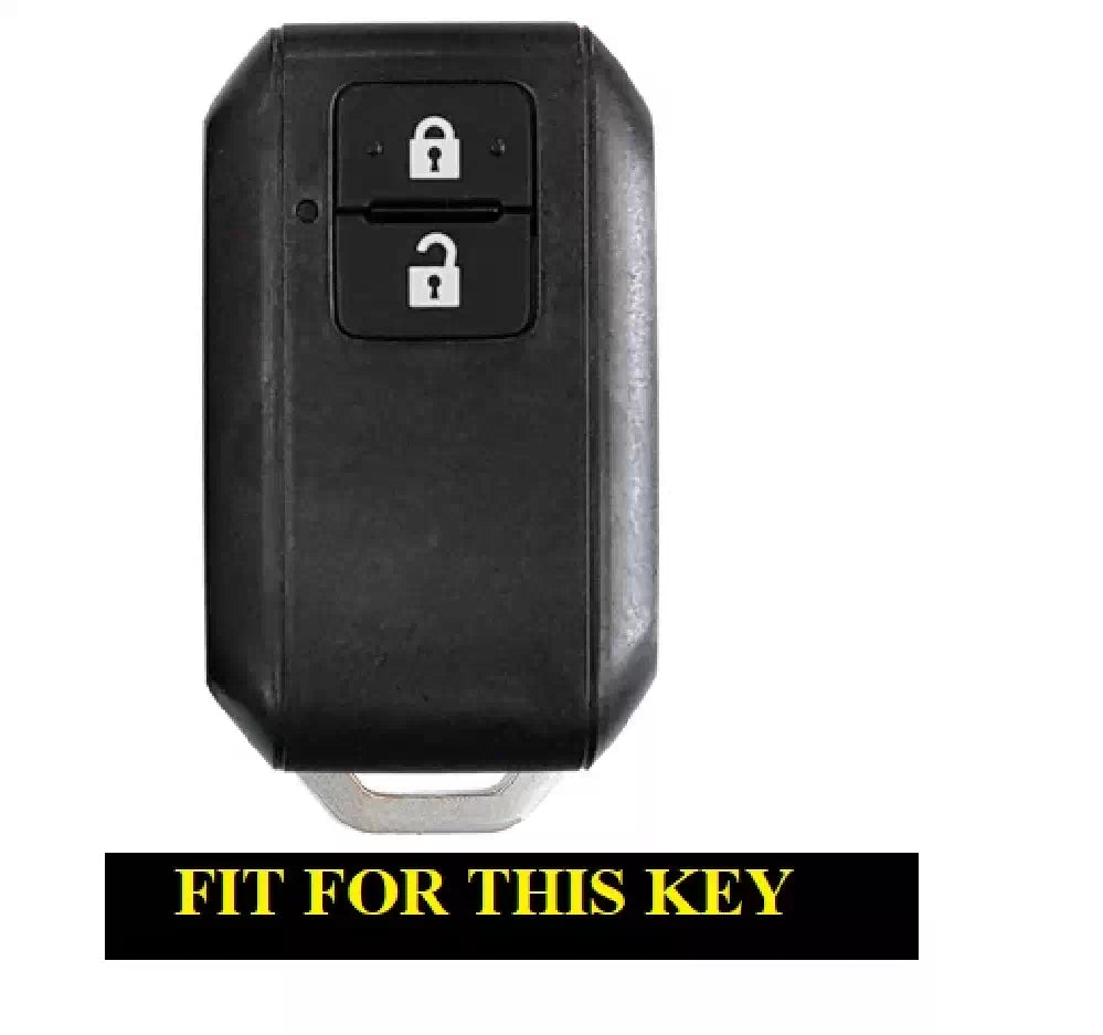Zinc Alloy Metal Soft Silicon Key Case for Maruti Suzuki Grand Vitara | Fronx | New Brezza | XL 6 | Ignis | Baleno | New Ertiga | Ignis | New Swift | New Dezire 2 Button Smart Key - TAN COLOR