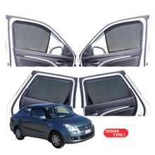 Load image into Gallery viewer, Maruti Suzuki Swift Dzire Half Window Curtain/Car Sunshades - 4 Pieces