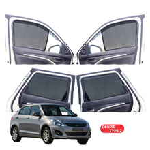 Load image into Gallery viewer, Maruti Suzuki Swift Dzire Half Window Curtain/Car Sunshades - 4 Pieces
