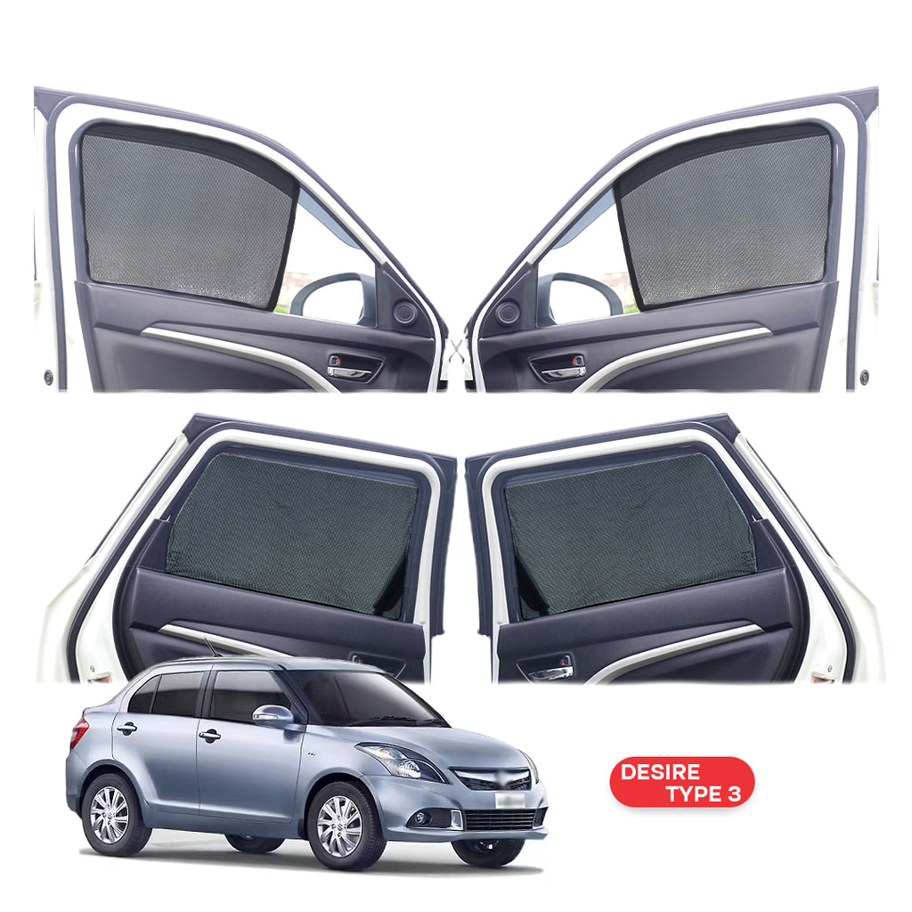 Maruti Suzuki Swift Dzire Half Window Curtain/Car Sunshades - 4 Pieces
