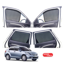 Load image into Gallery viewer, Maruti Suzuki Swift Dzire Half Window Curtain/Car Sunshades - 4 Pieces