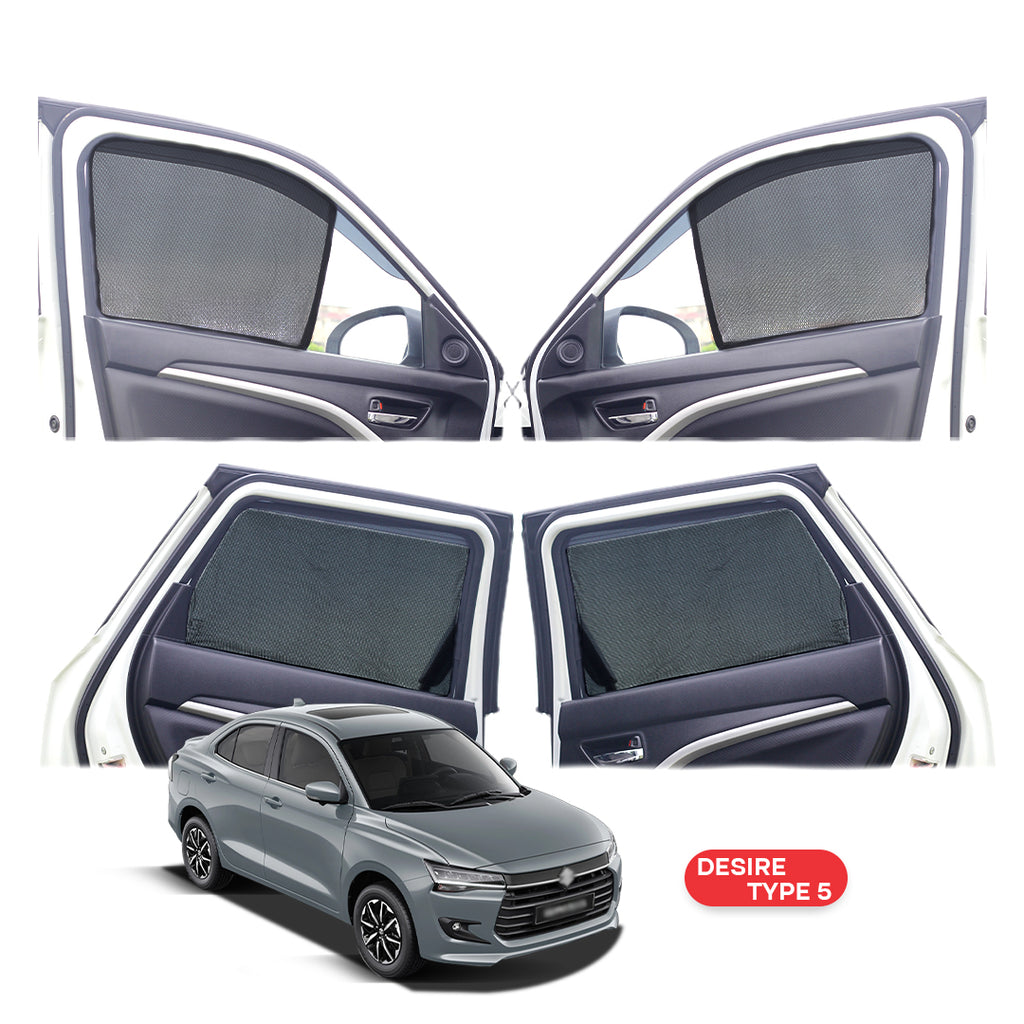 Maruti Suzuki Swift Dzire Half Window Curtain/Car Sunshades - 4 Pieces