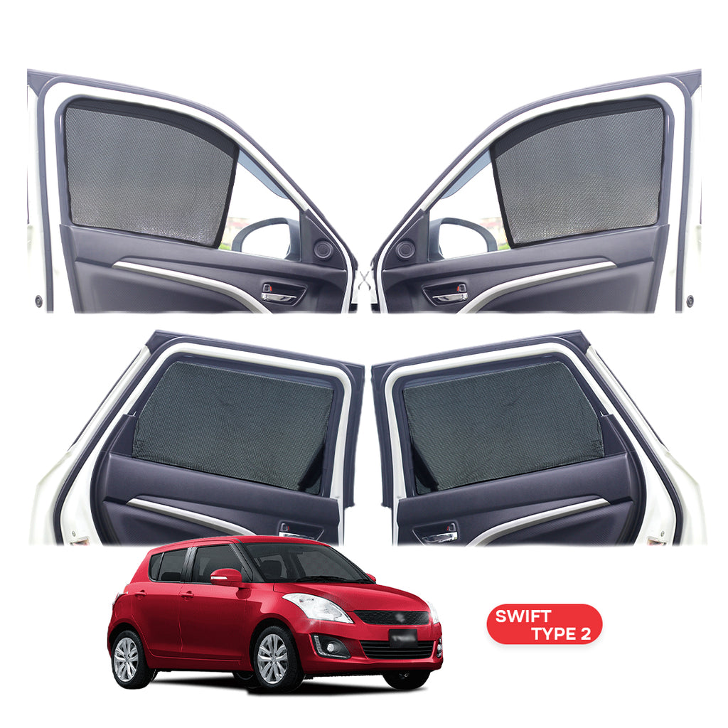 Maruti Suzuki Swift Half Window Curtain/Car Sunshades - 4 Pieces