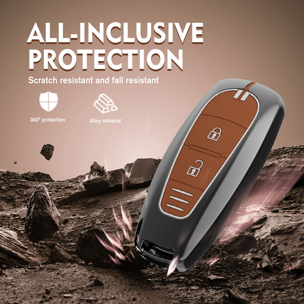 Zinc Alloy Metal Soft Silicon Key Case for Maruti Suzuki Baleno | Vitara Brezza | Ignis | S-Cross | Ciaz (2 Button Smart Key)