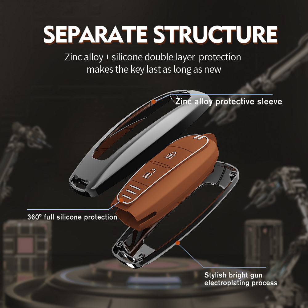Zinc Alloy Metal Soft Silicon Key Case for Maruti Suzuki Baleno | Vitara Brezza | Ignis | S-Cross | Ciaz (2 Button Smart Key)