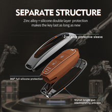 Load image into Gallery viewer, Zinc Alloy Metal Soft Silicon Key Case for Maruti Suzuki Baleno | Vitara Brezza | Ignis | S-Cross | Ciaz (2 Button Smart Key)