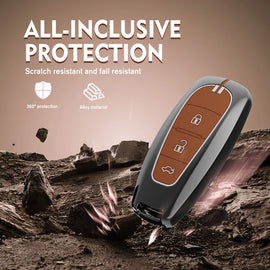 Metal Zinc Soft Silicon Key Case fo Maruti Suzuki Baleno | Vitara Brezza | S-Cross | Ciaz - (3 Button)