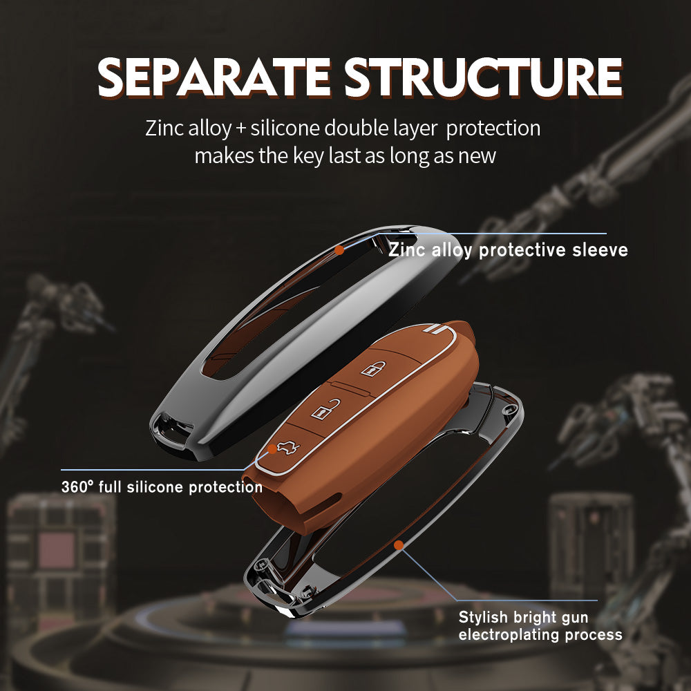 Zinc Alloy Metal Soft Silicon Key Case fo Maruti Suzuki Baleno | Vitara Brezza | Ignis | S-Cross | Ciaz 3 Button Smart Key (Copy)