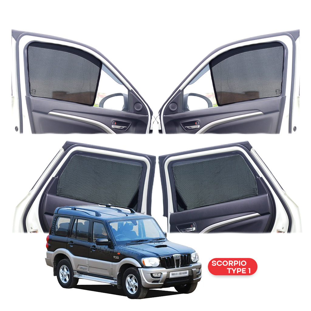 Mahindra Scorpio Half Window Curtain/Car Sunshades - 6 Pieces
