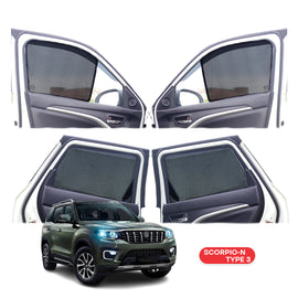 Mahindra Scorpio Half Window Curtain/Car Sunshades - 6 Pieces