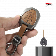 Load image into Gallery viewer, Metal Leather Key Case for Old Toyota Innova 2 Button Key