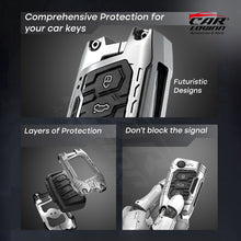 Load image into Gallery viewer, Premium Metal Black Transformer Series Soft Silicon Key Cover for Skoda/VW 3 Button FlipKey