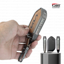 Load image into Gallery viewer, Metal Leather key Case for Kia Syros 4 Button Smart Key