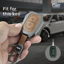 Load image into Gallery viewer, Metal Leather Key Cover Fit for Renault Triber | Kwid | Duster | Datsun redi-GO Flip key