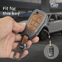 Load image into Gallery viewer, Metal Leather Car Key Case for Hyundai New Venue | New i20 | Verna 2020-21 | Old Verna Flip Key