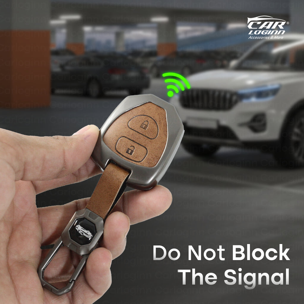 Metal Leather Key Case for Old Toyota Innova - 2 Button Key