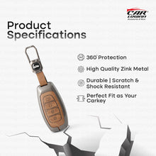 Load image into Gallery viewer, Metal Leather Car Key Cover for New Hyundai New Verna | Verna 2020 Smart Key (4 Button Smart key)