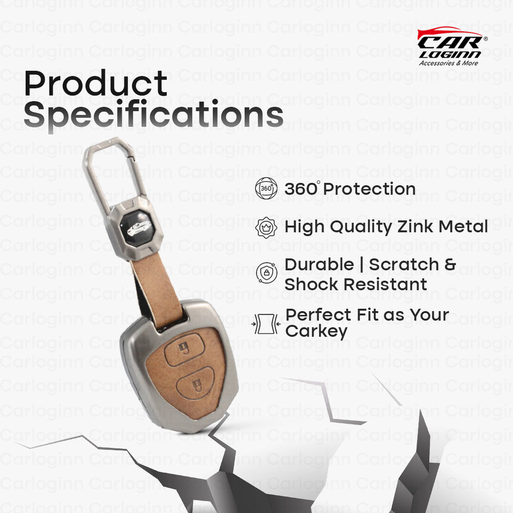 Metal Leather Key Case for Old Toyota Innova 2 Button Key