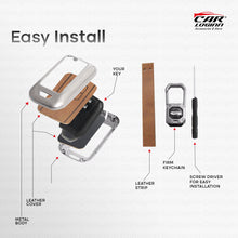 Load image into Gallery viewer, Metal Leather Car Key Case for Hyundai New Venue | New i20 | Verna 2020-21 | Old Verna Flip Key