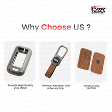 Load image into Gallery viewer, Metal Leather Keycover for Ford Figo | Aspire | Eco-sport | Endeavour | Freestyle