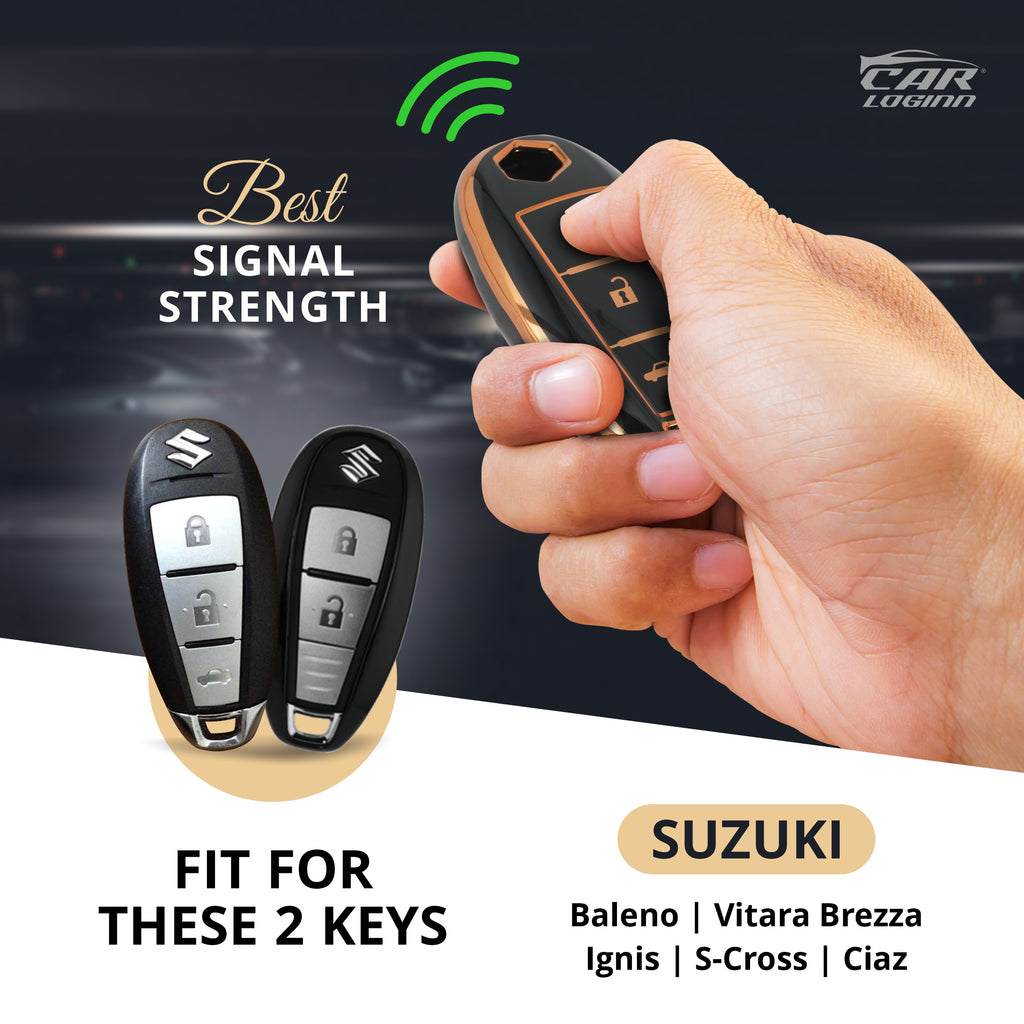 TPU Car Key Cover Fit for Maruti Suzuki Baleno | Vitara Brezza | S-Cross | Ciaz Smart Key