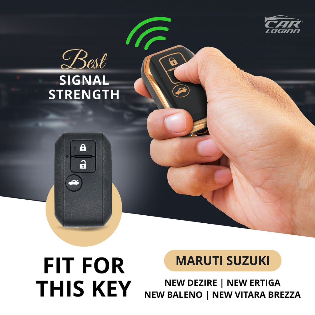 TPU Car Key Cover Fit for Maruti Suzuki Grand Vitara | Brezza | New Swift | New Dezire | New Ertiga | Baleno | Ignis Smart Key (Copy)