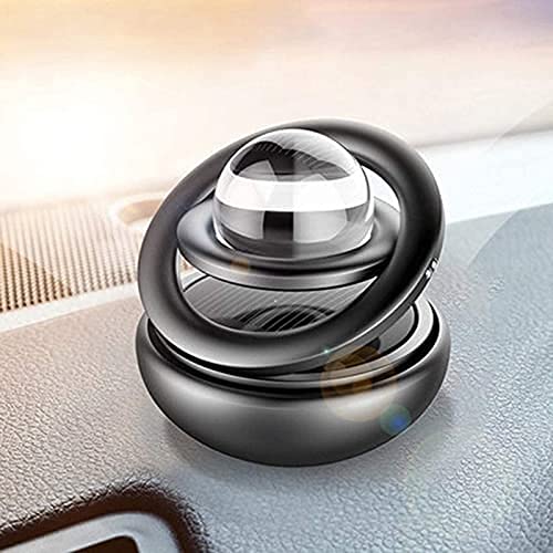 Car Solar Perfumes And Fresheners | Double Ring Solar Power Rotating Design Crystal Auto Rotate Car Organic Fragrance | Air Fresheners