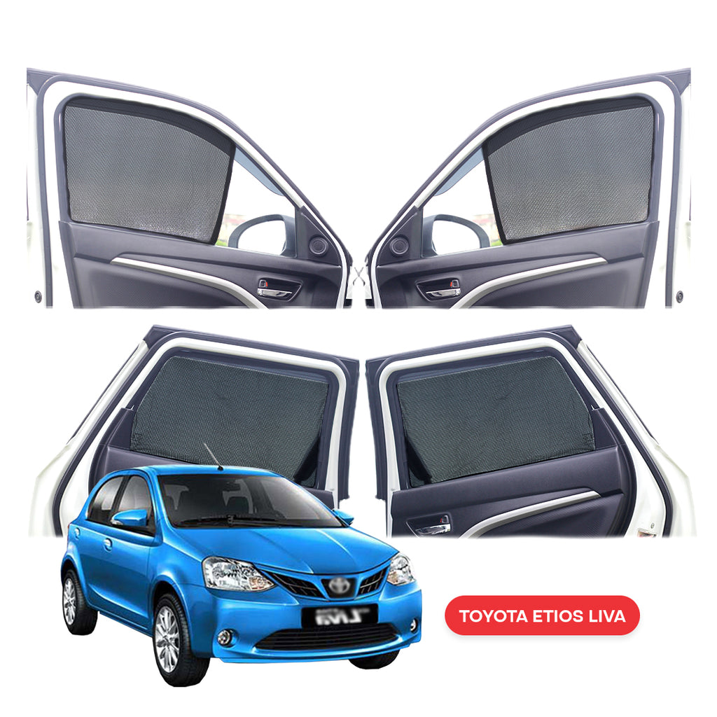 Toyota Etios Liva Half Window Curtain/Car Sunshades - 4 Pieces