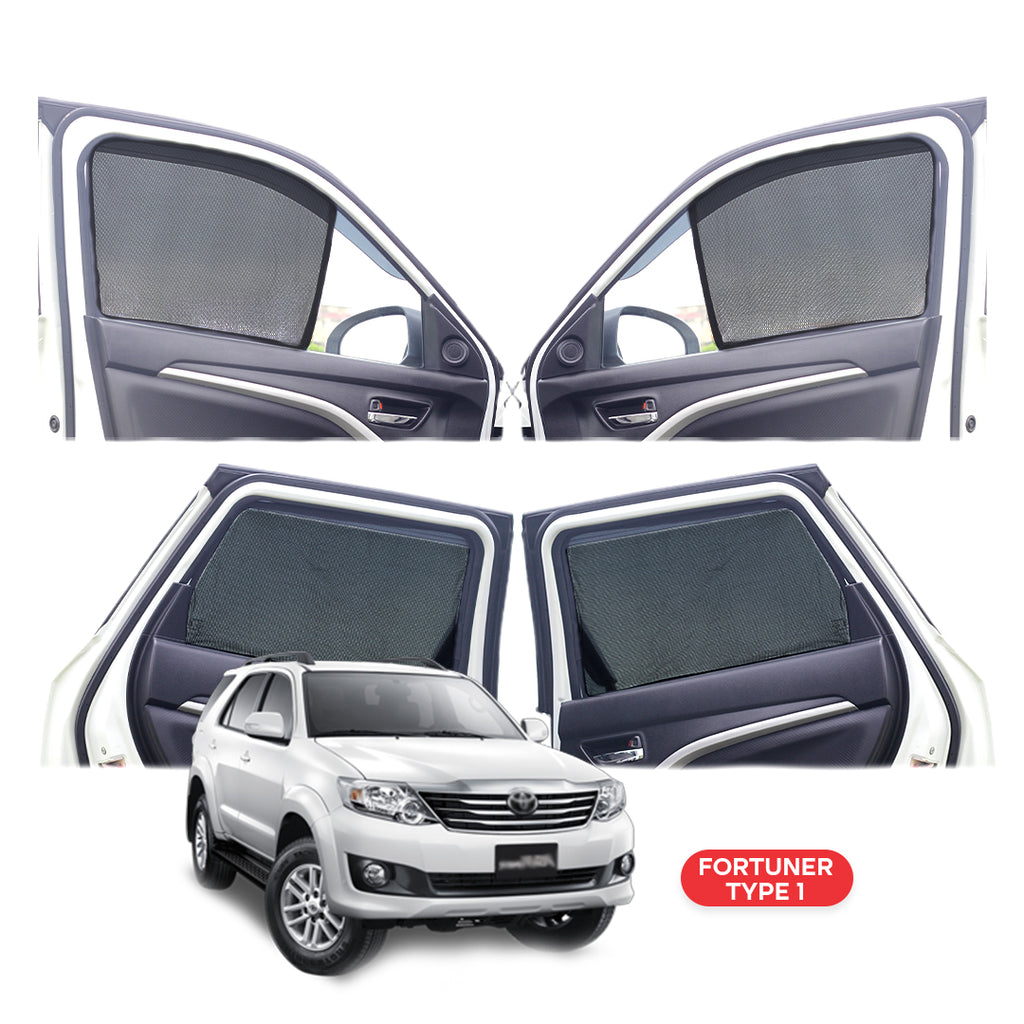 Toyota Fortuner Half Window Curtain/Car Sunshades - 6 Pieces