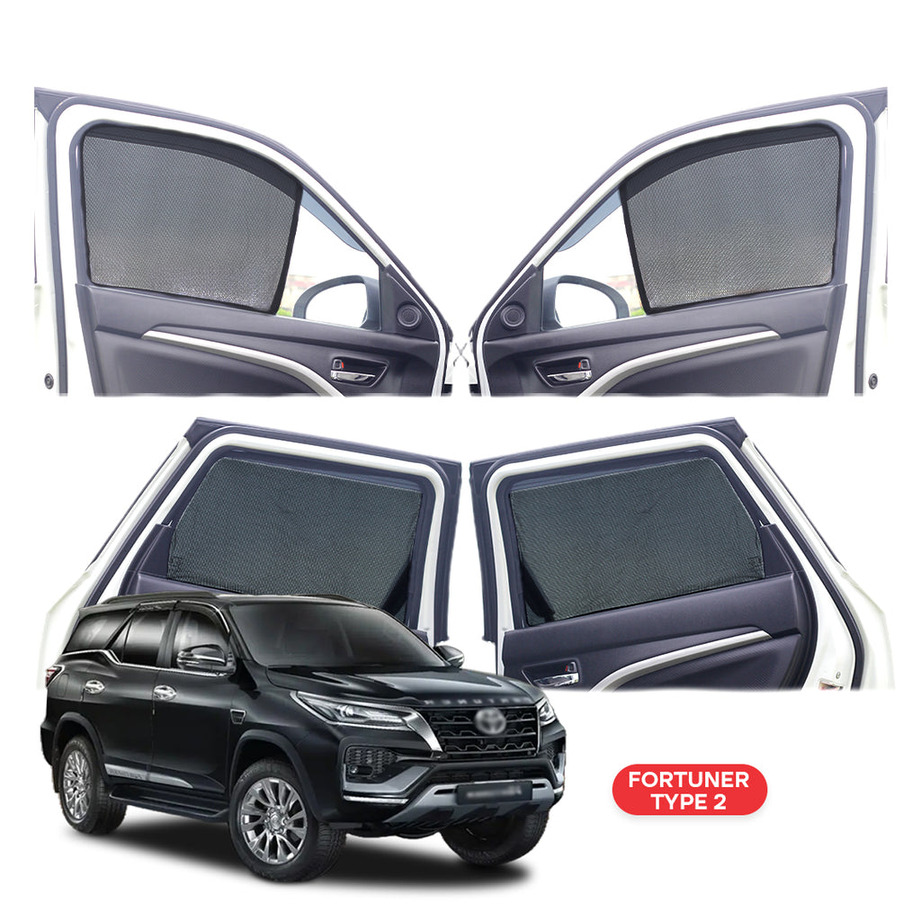 Toyota Fortuner Half Window Curtain/Car Sunshades - 6 Pieces