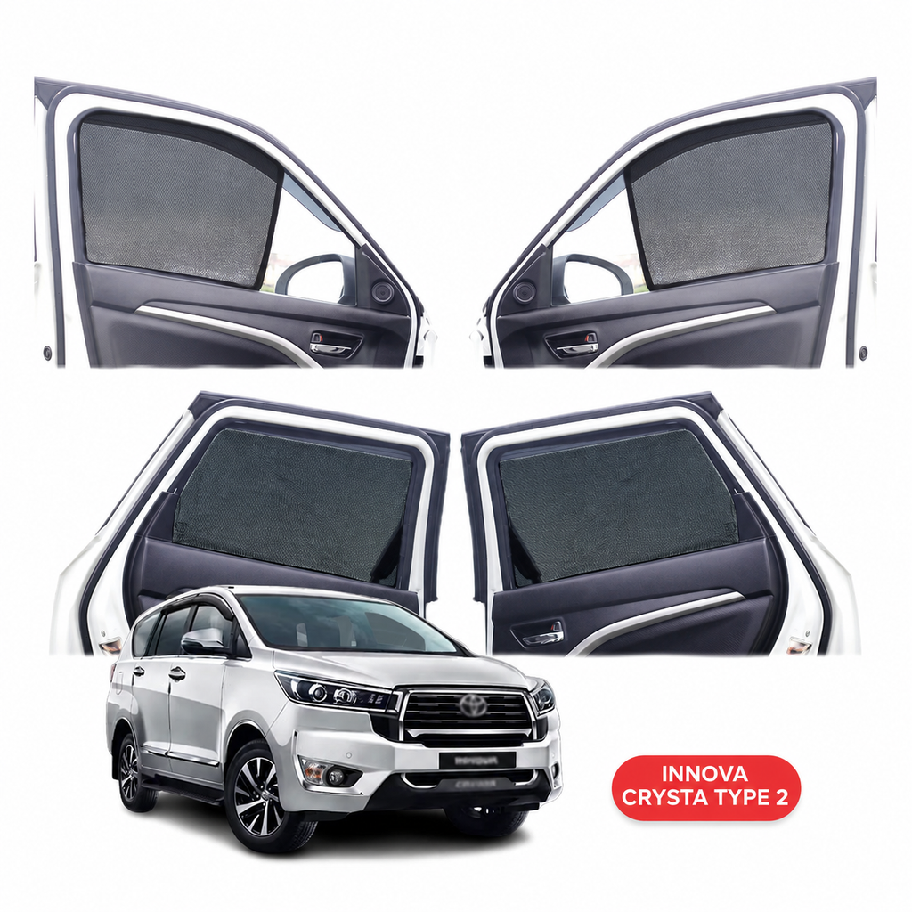 Toyota Innova Half Window Curtain/Car Sunshades - 6 Pieces