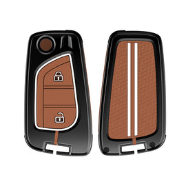 Zinc Alloy Metal Soft Silicon Key Case for Toyota Innova Crysta | Corolla Altis Flip Key