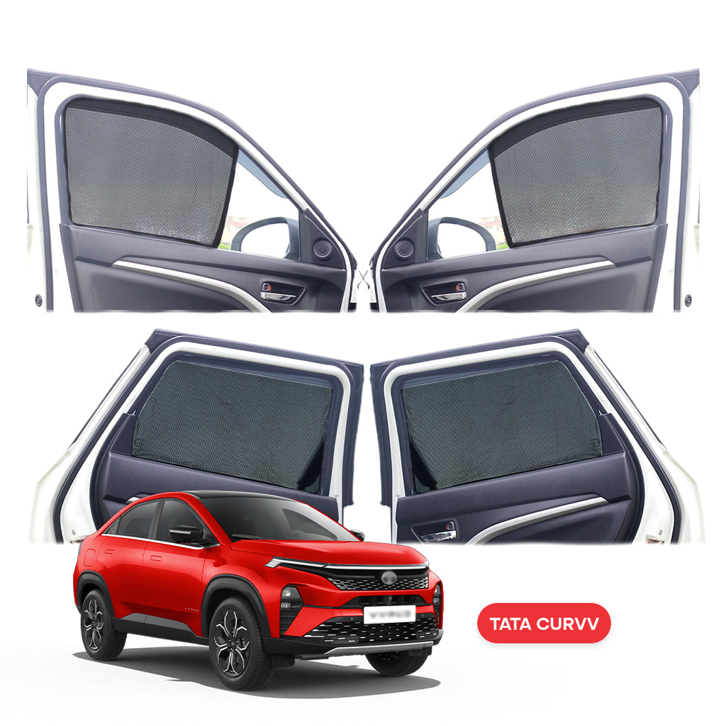 Tata Curve Half Window Curtain/Car Sunshades - 4 Pieces
