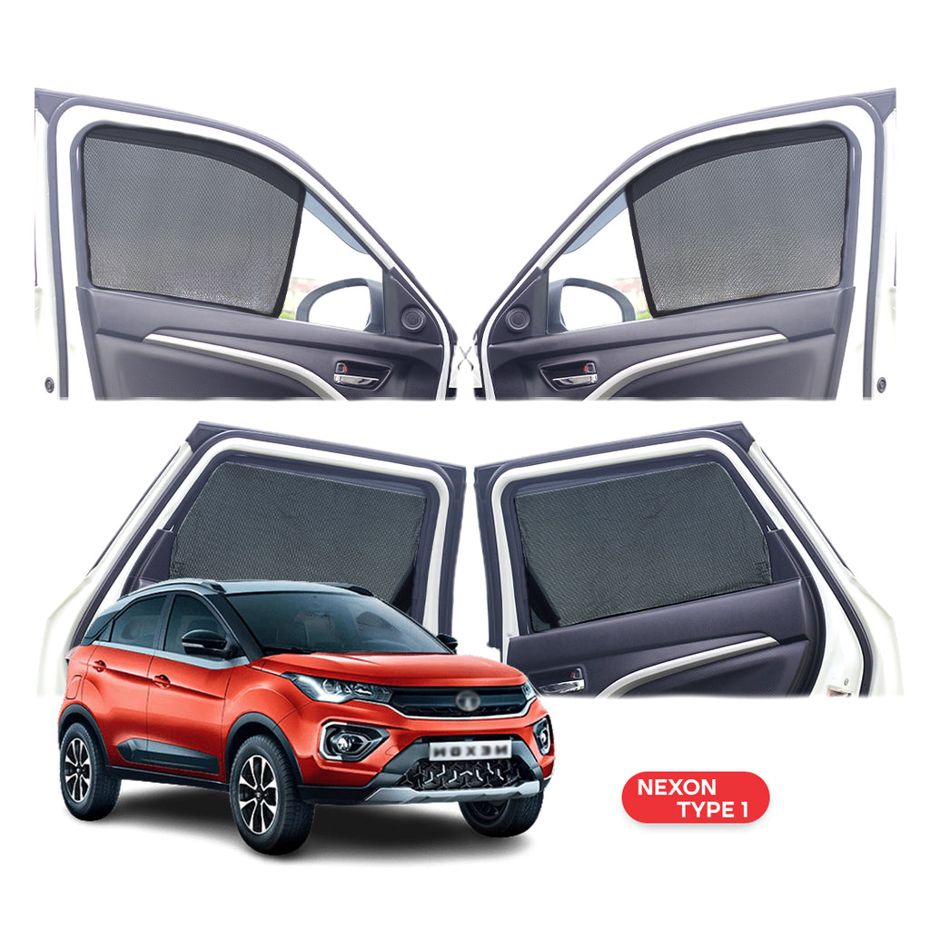 Tata Nexon Half Window Curtain/Car Sunshades - 4 Pieces