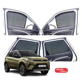 Tata Nexon Half Window Curtain/Car Sunshades - 4 Pieces