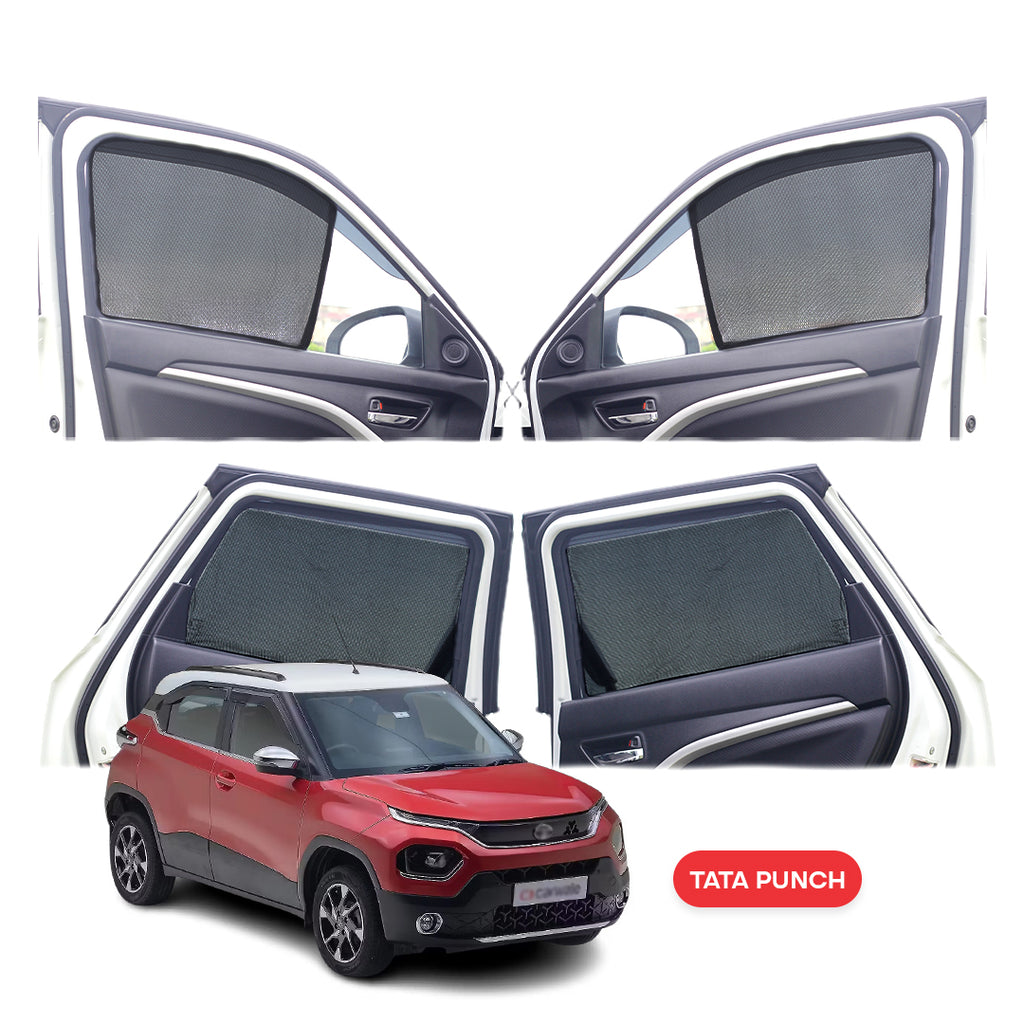 Tata Punch Half Window Curtain/Car Sunshades - 4 Pieces