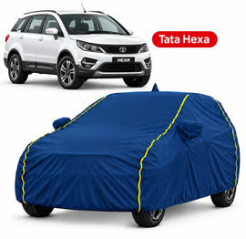 TATA Hexa Car Body Cover | All Weather Resistant | Triple Stitched with Soft Cotton Lining | Side Mirror Pocket (AERO Silver)