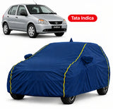 TATA Indica Car Body Cover | All Weather Resistant | Triple Stitched with Soft Cotton Lining | Side Mirror Pocket (AERO Silver)