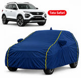 TATA Safari Car Body Cover | All Weather Resistant | Triple Stitched with Soft Cotton Lining | Side Mirror Pocket (AERO Silver)