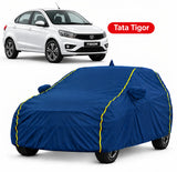 TATA Tigor Car Body Cover | All Weather Resistant | Triple Stitched with Soft Cotton Lining | Side Mirror Pocket (AERO Silver)