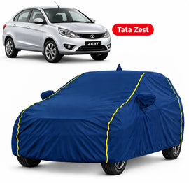 TATA Zest Car Body Cover | All Weather Resistant | Triple Stitched with Soft Cotton Lining | Side Mirror Pocket (AERO Silver)