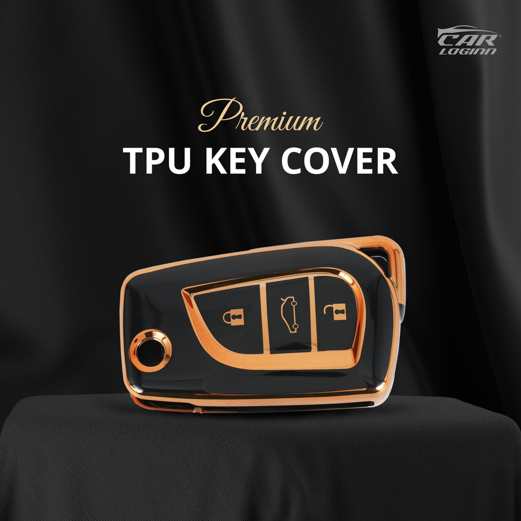 TPU Car Key Cover Fit for Toyota Innova Crysta | Corolla Altis Flip Key
