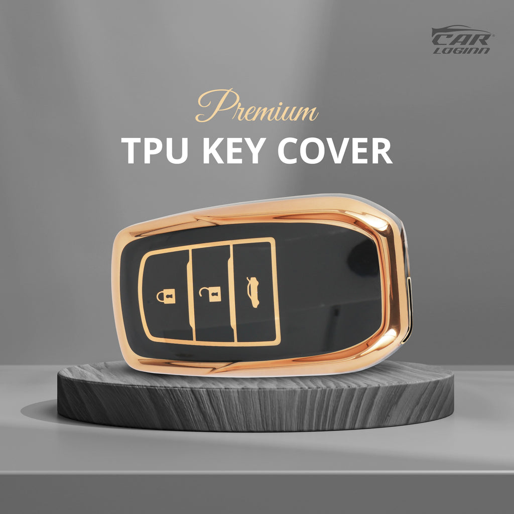 TPU Car Key Cover Fit for Toyota Fortuner | Legender | Innova Hycross | Innova Crysta Smart Key (3 Button)