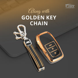 TPU Car Key Cover Fit for Toyota Fortuner | Legender | Innova Hycross | Innova Crysta Smart Key (3 Button)