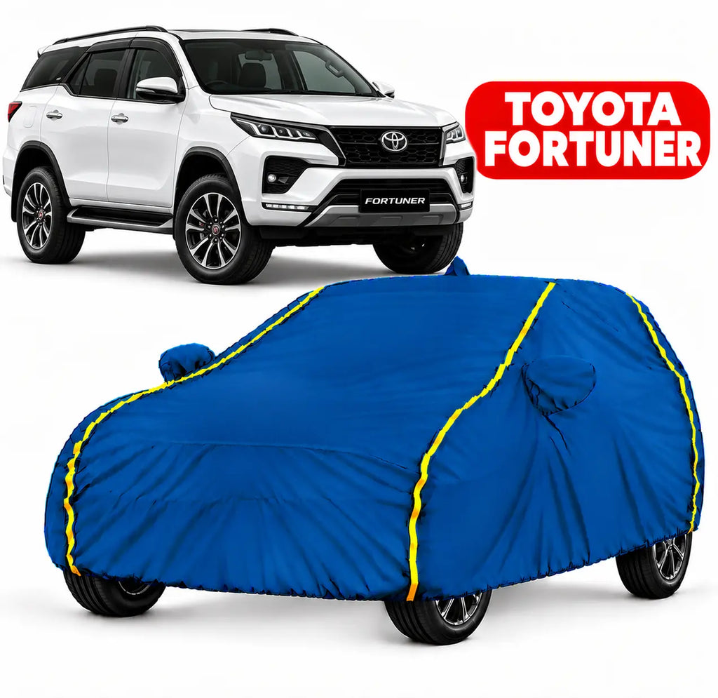 TOYOTA Fortuner Car Body Cover | All Weather Resistant | Triple Stitched with Soft Cotton Lining | Side Mirror Pocket
