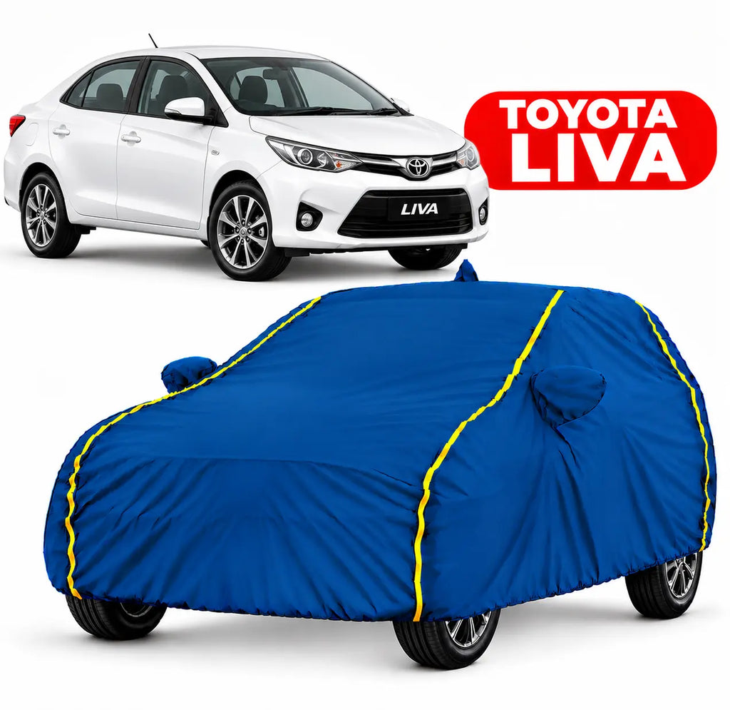 TOYOTA Liva Car Body Cover | All Weather Resistant | Triple Stitched with Soft Cotton Lining | Side Mirror Pocket
