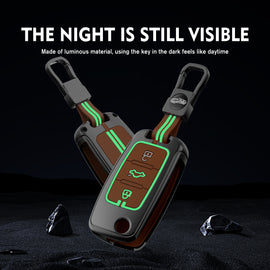 Zinc Metal Soft Silicon Key Case for Skoda Rapid | Yeti | Superb | Laura | Fabia | Octavia | Volkswagen Jetta | Vento | Polo | Ameo (3 Button)