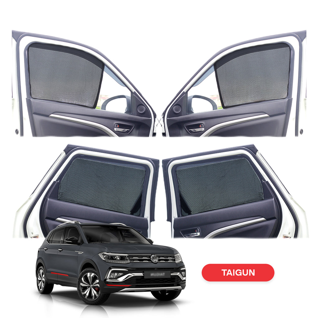 Volkswagen Taigun Half Window Curtain/Car Sunshades - 4 Pieces